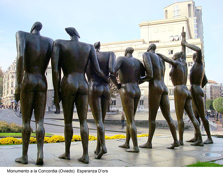 Escultura pública,Monumento a la Concordia, Oviedo, de Esperanza D'ors